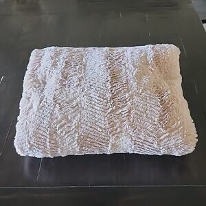 HERRINGBONE Faux Fur Throw Blanket Oversized Soft Long Length 60'' x 80" Beige